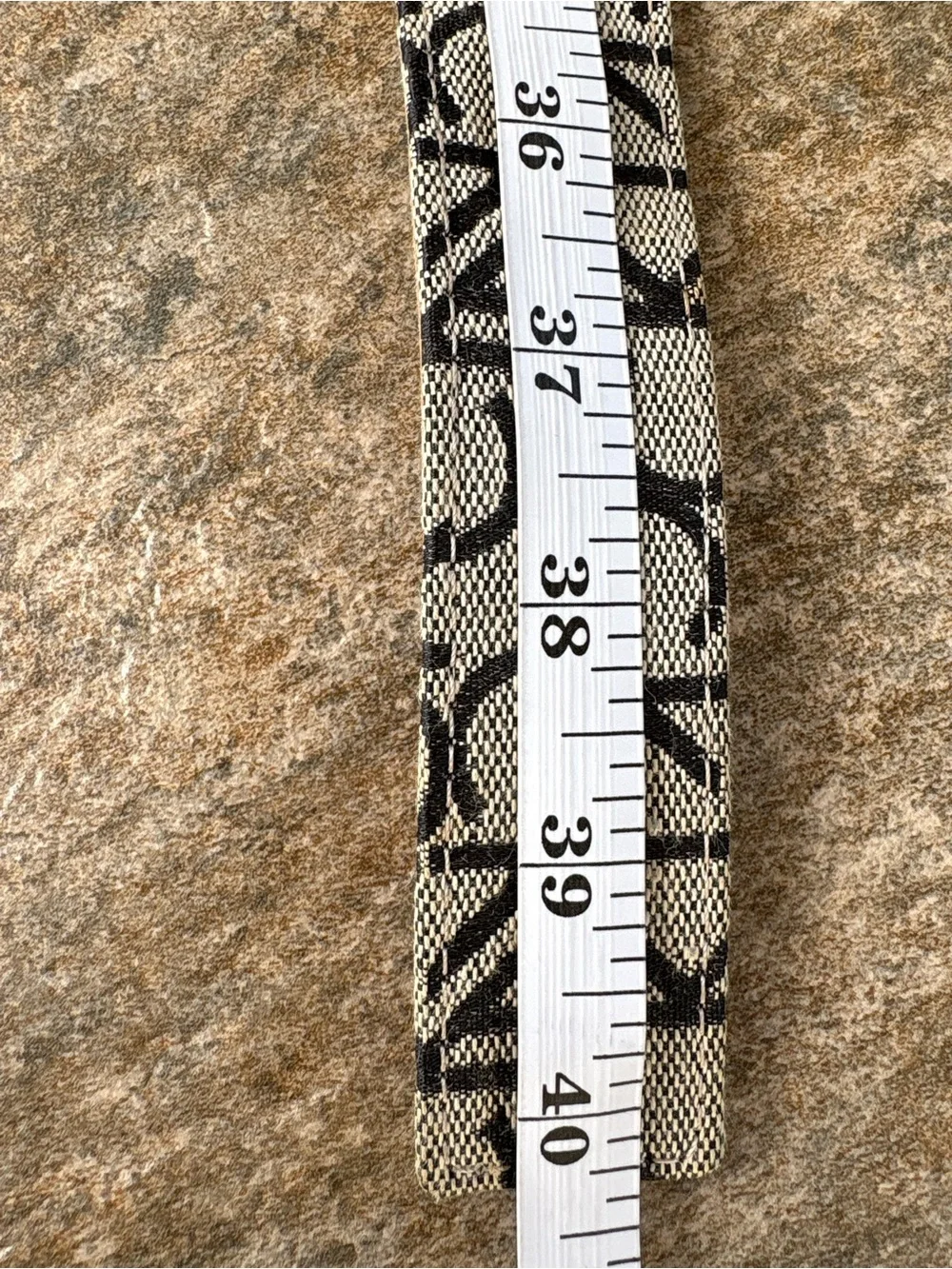 Calvin Klein Black & White Logo-Patterned Men's Belt with Silver Buckle